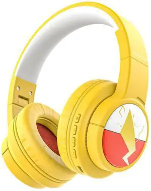 Rabbikid Kids Bluetooth Headphones, Wireless Headphones with Microphone, 74/85/94dB Volume Limited, 80H Playtime, Foldable Over Ear Headphones for School, Home, or Travel, Yellow