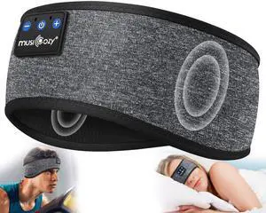MUSICOZY Bluetooth 5.4 Sleep Headphones Sports Headband Headphones, Wireless Earphones Music Sleep Earbuds for Side Sleepers Sleeping Eye Mask for Women Men Workout Running Cool Unique Gifts