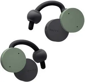 nwm DOTS Wireless On-Ear Speakers (Open Ear Earphones) Sound Leakage suppressed (PSZ Technology - Bone Conduction Alternative) with Optimal Microphone Function Designed in Japan | Moss Green