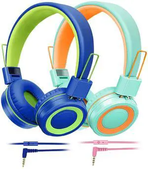 CN-Outlet Classroom Headphones with Microphone,3.5mm Stereo Headset for Computer Tablet and Mobile Phone,Wired On Ear Foldable for Kids Students Boys Girls Toddler Children Teens Adults