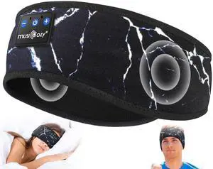 MUSICOZY Sleep Headphones Bluetooth 5.4 Headband, Wireless Earphones Music Sleep Earbuds Sleeping Eye Mask with HD Stereo Speakers for Workout Running Travel Yoga, Ideal Gifts for Women Men