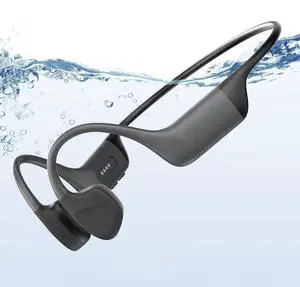 SilisoundTek Bone Conduction Headphones Swimming,Waterproof IP68,Bluetooth 5.4, Built-in 32GB TF Swimming Headphones Underwater Music Player, Open Ear Bluetooth Earbuds(Grey)