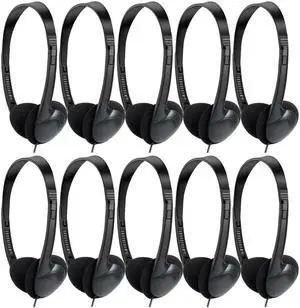 OSSZIT 30 Pack Class Set Headphones for Kids Students School Classroom Headphones Bulk Earphones Adjustable with 3.5 mm Jack for Library Children Adults (Black Color)