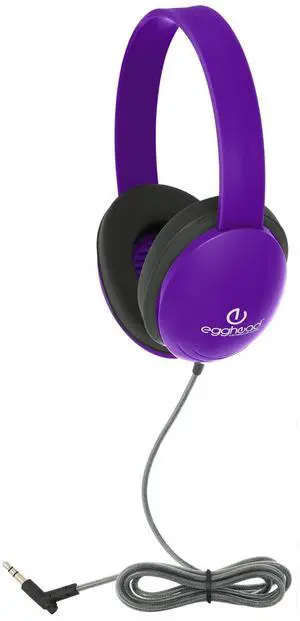 Egghead Heavy-Duty Kids Headphone with Tri-Shield Chew-Resistant Cord, Adjustable Headband, Padded Ear Cushions, and Storage Bag