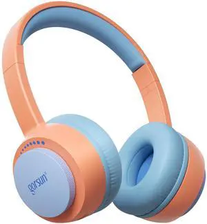 gorsun Kids Bluetooth Headphones, Bluetooth 5.3, Toddler Headphones 85 dBA Safe Volume, 45H Play Time, with Microphone, Kids Wireless Headset for iPad/Tablet/Travel/School, ldeal Gift (Orange)