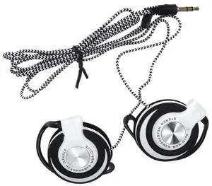 Gadpiparty Clip-On Ear Headphones - Wired Headset for PC, MP Player, DVD, Sports - Earhook Earbuds with Earplugs