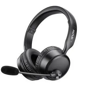 LEVN Bluetooth Headset, Bluetooth Headphones with Microphone (AI Cancelling), 60 Hrs Working Time Dual Connection Wireless Headset with Mic & Mute Button for Work/Phone/Call Center/PC