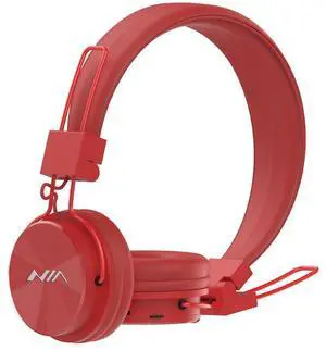 NIAtech Aitalk Kids Wireless Bluetooth Headphones,Safe for Kids with Volume Limited 75dB,85dB,94dB,Wired and Wireless On Ear with MIC,Foldable Headband for Children,Boys,Girls,School,Travel (Red)