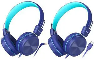 Cowyawn 3.5mm Kids Headphones and USB Type C Kids Headphones for School, 94dB Volume Limited, Wired Toddler Headphones, On-Ear Wired Headphones for Kids/Children/Teens/Boys