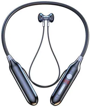 CHUYI Wireless Bluetooth Neckband Headphone, Ergonomic Hanging Neck Magnetic Attraction Earphone with TF Port, Sports Foldable Headset with Voice Control, 3.5mm Audio Output Port