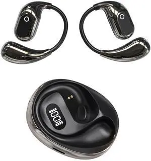 BODAYEEYR OWS Open Wireless Bluetooth AI Translation Sports Black Earphones, IPX5 Waterproof, Ultra Long Battery Life, high-Definition Sound Quality
