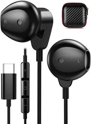 COOYA USB C Headphone Wired Earbuds for iPhone 16e 15 Pro Max iPad 10 Pixel 9 8 HiFi Stereo Noise Canceling Type C in-Ear Earphone+Mic for Samsung Galaxy S25 Ultra S24 S23 A16 S22 for OnePlus 13 12