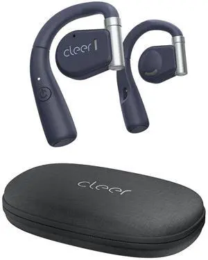 Cleer ARC Open Ear Headphones - True Wireless Earbuds with Superior Sound Quality, Touch Controls, 18 Hours of Playtime, Secure Fit & Bluetooth 5.0 with Ear Hooks, Customizable EQ Settings, Navy Blue