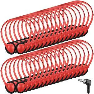 Konohan 30 Pack Kids Headphones Bulk for School Classroom Student Wired Headphones Adjustable with 3.5 mm Jack for Kids Adults(Red)