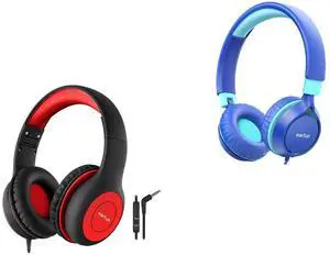 EarFun Kids Headphones Wired with Microphone, 85/94dB Volume Limit Portable Headphones for Kids with Shareport S1 Kids Headphones, Foldable Wired Headphones for Kids