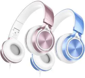 AILIHEN Kids Headphones, Wired On-Ear Headsets with Microphone, Foldable, Adjustable, Tangle-Free, 3.5mm Jack