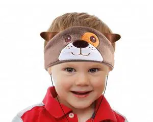 Contixo Kids Headphones, 85dB Volume Limiting with Adjustable Speakers Soft Children Fleece Headband Toddler Headphones for Home and Travel - Animal Character Design-Dog