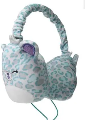 Generic Plush Wired Headphones Hera the Cheetah, Large, Periwinkle