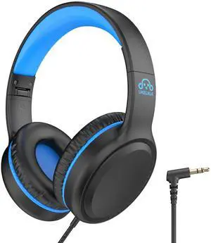 UKELALA On Ear Wired Blue Headphones for Boys Girls Folding Corded Headphones for Kids Youth Student Children Portable Headphones for School Classroom