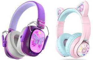 iClever Focus Noise Cancelling Headphones for Kids & BTH13 Kids Bluetooth Headphones iPad/Tablet/Airplane
