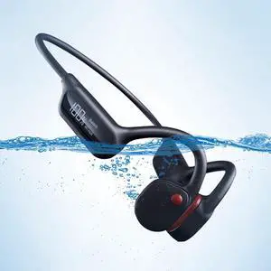 Quidnuran Bone Conduction Headphones Swimming Headphones Bone Conduction Wireless Earbuds Waterproof Headphone for Swimming Music Player Built-in 32G Memory Open Ear Sports Earphone Black