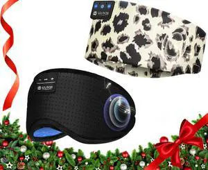 LOVE EYE Sleep Headphones Bluetooth 5.4 Sleeping Eye Mask Wireless Music Earphones with HD Speakers for Side Sleepers Total Blackout Cotton Mask for Travel, Home, Office, Unique Gifts