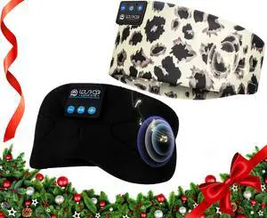 LOVE EYE Sleep Headphones Bluetooth 5.4 Sleeping Eye Mask Wireless Music Earphones with HD Speakers for Side Sleepers Total Blackout Cotton Mask for Travel, Home, Office, Unique Gifts