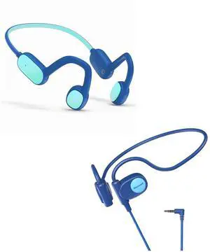 Mehomeli Kid Headphones for School, Air Conduction Open Ear Headphones, 3.5mm Jack Wired Cord, Ultra-Comfort, Ergonomic and Lightweight Design Perfect for School and Outdoor Activities-Blue