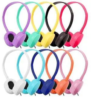 ZXQZYM Kids Bulk Headphones for Classroom School 10 Pack,Wired Classroom Headphones for Kids Student Children Teens Boys Girls HD Sound 3.5mm Jack (10 Color)