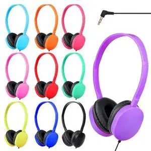TJZXGUI Bulk Classroom Headphones for Students Kids School 10 Pack Wholesale Headphones Class Set with 3.5mm Jack for Chromebook Laptop PC Computer Mixed Colors