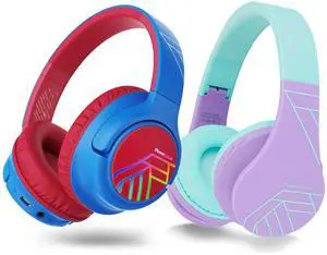 PowerLocus Bobo Kids Headphones (Red) P1 Kids Headphones Teal/Purple
