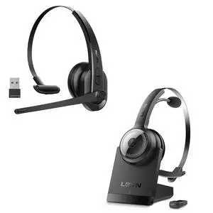 LEVN Bluetooth 5.0 Headset, Wireless Headset with Mic for Work