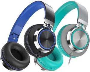 AILIHEN C8 USB-C Headphones Wired - 2 Pack- Black Blue & Grey Mint