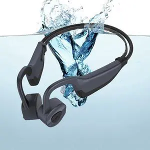 Bone Conduction Headphones Bone Conduction Wireless Earbuds Swimming Headphones Open Ear Headphones Underwater Headphones For Swimming Built-In Mic Sports Headset With 16G Memory Swimming grey