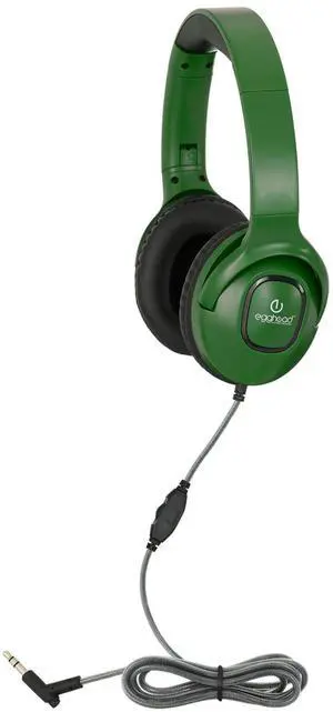 Egghead Premium Foldable Headphone with Padded Ear Cushions, Adjustable Headband, Pivoting Earcups, Tangle-Resistant Cord, and Storage Bag, Pack of 10