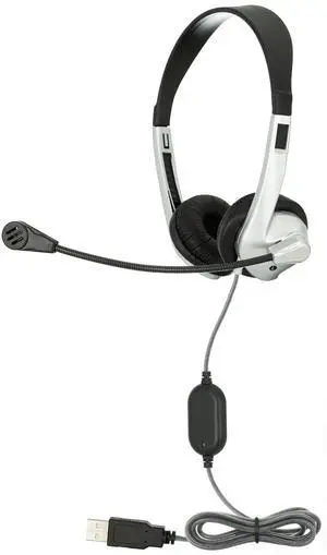 Egghead(r) Personal Stereo Headset with Adjustable Headband, Foam Ear Cushions, Flexible Uni-Directional Microphone, and Tangle-Free Tri-Shield Cord, Pack of 10