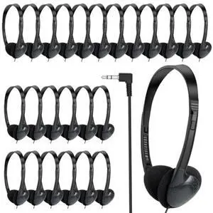 ZNXZXP 100 Pack Kids Headphones Bulk for School Classroom,Wholesale Wired Headphones for Kids Students Child Toddler Teens boy Girl 3.5mm Jack for Library Airplane (Black)