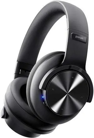 Picun B8 Bluetooth Headphones, 120H Playtime Headphone Wireless Bluetooth with 3 EQ Modes, Low Latency, Hands-Free Calls, Over Ear Headphones for Travel Home Office Cellphone PC Black