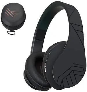 PowerLocus Bluetooth Over-Ear Headphones, Wireless Stereo Foldable Headphones Wireless and Wired Headsets with Built-in Mic, Micro SD/TF, FM for iPhone/Samsung/iPad/PC (Black)
