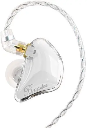 BASN Bmaster Triple Drivers in Ear Monitor Headphone with Two Detachable Cables Fit in Ear Suitable for Audio Engineer, Musician (White)