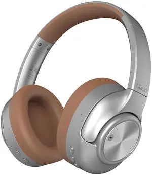 Active Noise Cancelling Headphones: Hybrid Bluetooth Headphones Over Ear with HiFi Audio - Wireless Headset 60H Playtime for Android Bluetooth Devices (Silver)