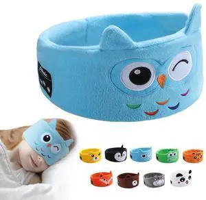 RBFSAH Kids Wireless Headphones, Over Ear Headphones for Children & Toddlers, with Thin Speakers & Super Soft Fleece Headband (Owl)