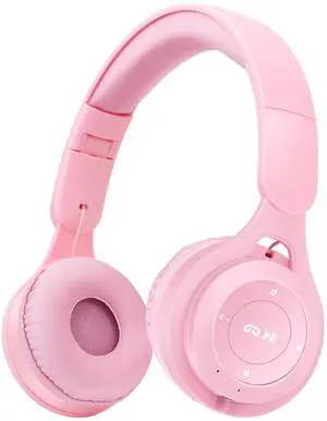 scorking Kids Bluetooth Headphones, Over Ear Children's Wireless Bluetooth 5.3 Headsets, Built-in Mic, Comfortable Wear & HD Sound, Kids Headphones for Boys Girls School Travel iPad Tablet (Pink)