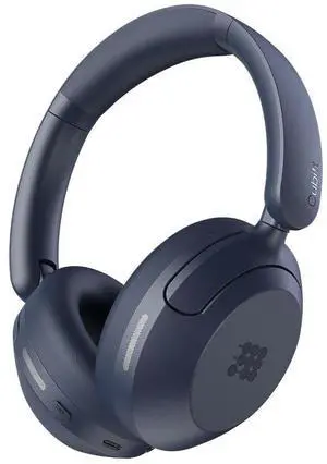 Cubitt Power Headphones with Hybrid ANC | Bluetooth 5.4 Over-Ear Headphones with 60H Playtime, 4 Mics, Auto-Pause, Transparency Mode, Low Latency, Foldable Design, USB-C Fast Charging - Deepest Blue