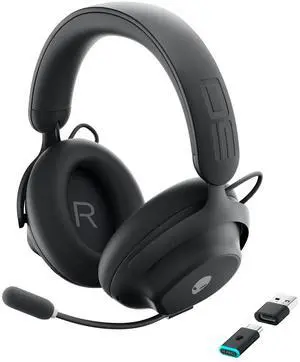 Alienware Pro Wireless Gaming Headset - Wired/Wireless, Bluetooth 5.3, 15 Minute Fast Charging, Audio Output 20 Hz, Battery Talk Time (ANC on) Up to 24 Hrs (Bluetooth), Dark Side of The Moon
