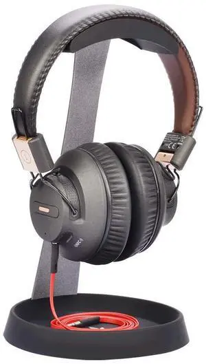 Avantree Metal & Silicone Headphone Stand Hanger with Cable Holder, Black Desk Earphone Mount Rack for Sennheiser, Sony, Bose, Beats Gaming Headset Display, Fancy Music Studio Accessories - HS102