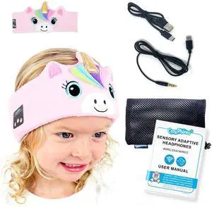 Sensory Headphones for Kids - Autism Sensory Toys, Wireless & Wired Toddler Headphones with Volume Limiting, Comfortable Soft Headband for Travel, Ideal for Sensory-Sensitive Children - Unicorn