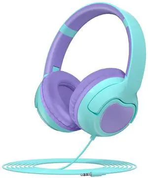 ZIHNIC Wired Kids Headphones, Safe 85dB Volume Limit for Boys & Girls, Comfortable Earpads, Foldable Design for School, Tablets, and Travel-CAYN
