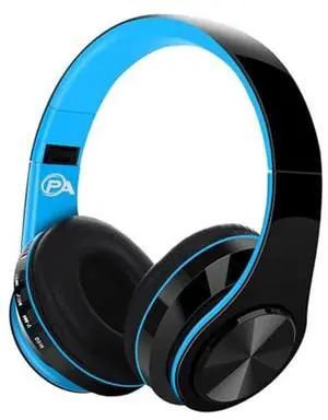 PRIME ANIS Gaming Headphones, Wireless Bluetooth Over-Ear, Black with Color Accents, Built-in Mic, HiFi Stereo Sound, Foldable Design-Gaming Headset (Sky Blue)