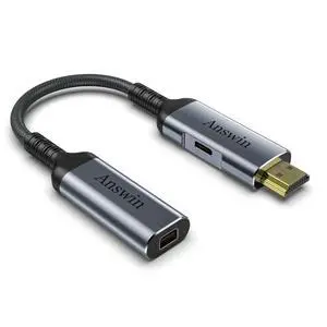 Answin HDMI to Mini DisplayPort Adapter, 4K@60Hz Active HDMI Male Source to Mini DP Female for PS5, PS4, Xbox One/360, PC/Laptops, 2K@60Hz, 1080P@120Hz Answin HDMI to Mini DisplayPort Adapter, 4K@60Hz Active HDMI Male Source to Mini DP Female for PS5, PS4, Xbox One/360, PC/Laptops, 2K@60Hz, 1080P@120Hz